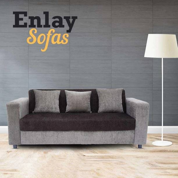 Enlay Multicolour Fabric 3 Seater Sofa