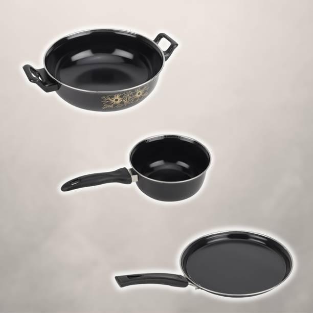 MY STORE Kadhai, Sauce Pan, Tawa - Cookware Set of 3 Pc...