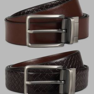 PARK AVENUE Men Brown Genuine Leather Belt