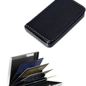 billionBAG Steel Plain Waterproof Business ATM & Soft Black Leathe...