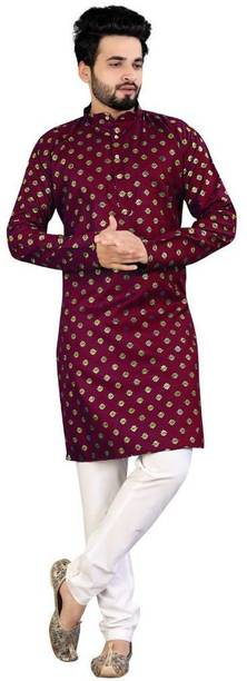 CELLUX Men Cotton Blend Kurta Pyjama Set