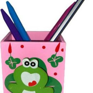 SM PRODUCTS 2 Compartments Wooden Pen & Pencil Stand