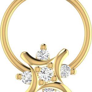 avsar Kriya 14kt Cubic Zirconia Yellow Gold Nose Wire