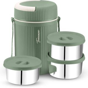 Trueware Hot and Cold Lunch Box With 3 SS Container 3 C...