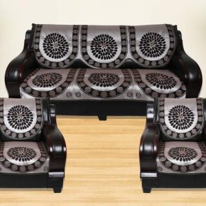 Azotica Cotton Floral 3+2 Seater Sofa Cover