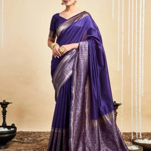 Samah Woven, Embellished Kanjivaram Silk Blend Saree