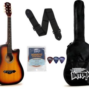 intern INT-38C-SB Acoustic Guitar Linden Wood Rosewood ...