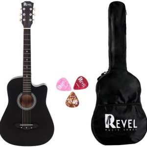 REVEL RVL-38C-LGP-BK Acoustic Guitar Linden Wood Ebony ...