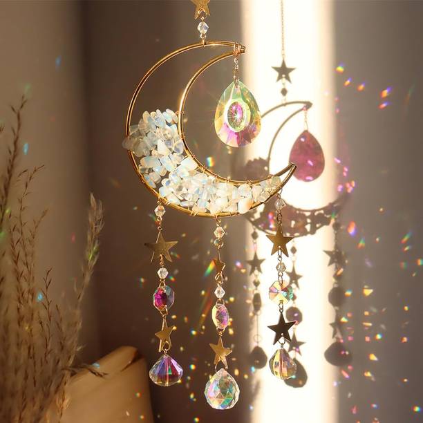 Ofifo Sparkling Opal Moon Charm Home Decor 16.5in Cresc...