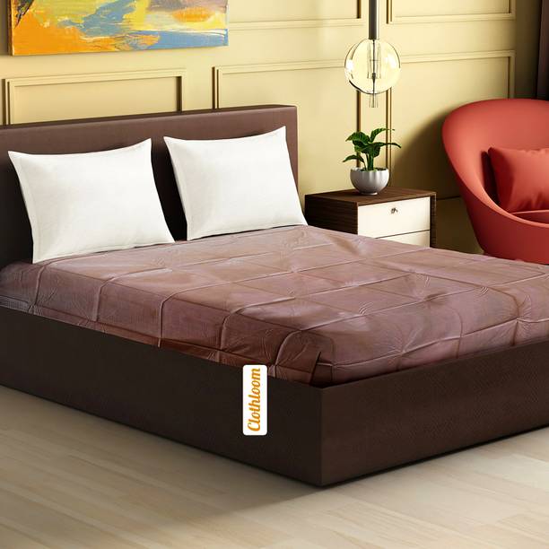 Clothloom 190 TC PVC Double Self Design Flat Bedsheet