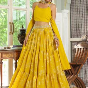 Janasya Printed Stitched Lehenga Choli