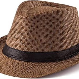 Adorazone Boy's & Girl's Straw Fedora Short Brim Hat (6...