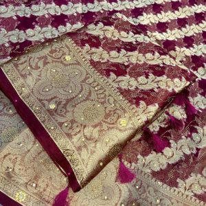 Banaras silk palace Woven Banarasi Organza Saree