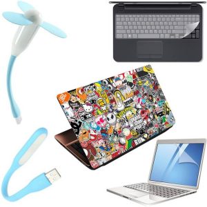 Finest 5 in 1 Laptop Skin Combo Pack with Screen Guard,...