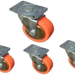 Hepiack Orange 360° Rotating Castor Wheels Heavy Duty 1...