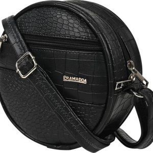 Pramadda Pure Luxury Black Women Sling Bag Stylish Luna Round Mobile Leather...