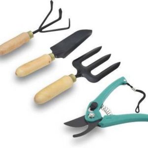 AGT 4 Pcs Gardening Tool Kit Fork, Cultivator, Small Sh...