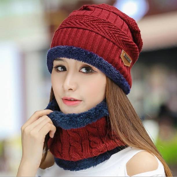 Frackson Woven, Solid, Self Design Beanie