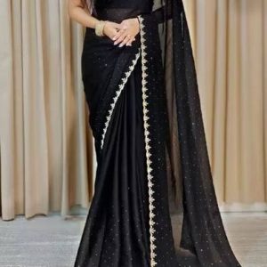 Tejal Creation Embellished Bollywood Cotton Silk Saree