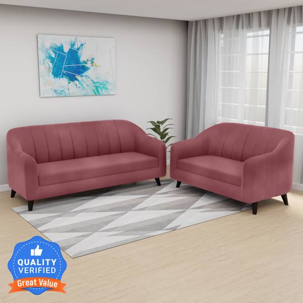 CARLTON LONDON Lukas Velvet Fabric Fabric 3 + 2 Sofa Se...