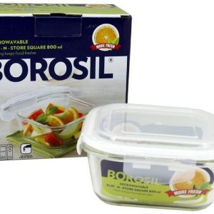 BOROSIL Klip n Store Lunch Box Square 520ml 1 Container...
