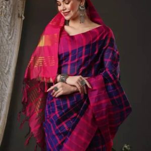 VJ FASHION Self Design Banarasi Cotton Blend Saree