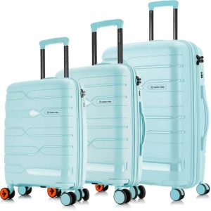 NASHER MILES Hard Body Set of 3 Luggage 8 Wheels - Hard-sided Polypr...