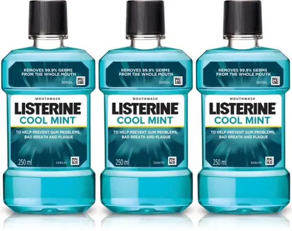 LISTERINE Cool Mint Mouthwash - (Pack of 3 - 250ml)