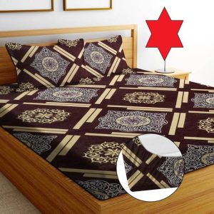 EXFAB 240 TC Cotton Double Printed Fitted (Elastic) Bed...