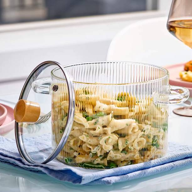 UMAI Borosilicate Glass 1.45L Saucepan with Lid & Handl...