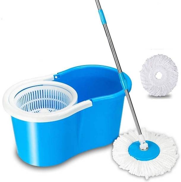 JSN Easy Magic Spin Floor Mop Bucket with 2 Microfiber ...