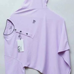 N AND J Men Solid Henley Neck Poly Cotton Purple T-Shirt