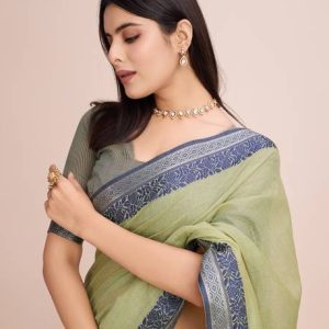 COSBILA FASHION Self Design Daily Wear Pure Cotton Saree