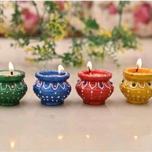 BUC Matki Diya For Diwali Wax Diwali Candles Pack Of 16...