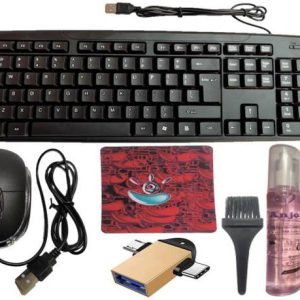 ANJO USB Keyboard-LED Mouse-Non Slip Mouse Pad-3in1 Cle...