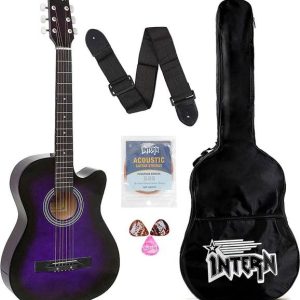 intern INT-38C-VTS Acoustic Guitar Linden Wood Rosewood...