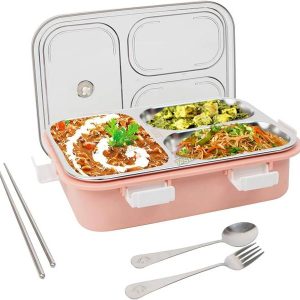 FUNVERSE Stainless Steel Lunch Box Leak Proof with Spoo...
