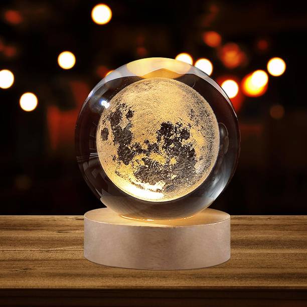STARKENDY 3D Galaxy Crystal Ball USB Wooden Base Home D...