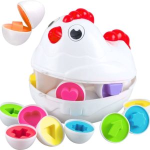Angel Kids Matching Shapes Eggs | Pull-Along Hen Toy wi...
