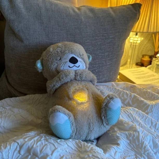 sarpwell Breathing Teddy Bear Soft Toy Sound Night Ligh...
