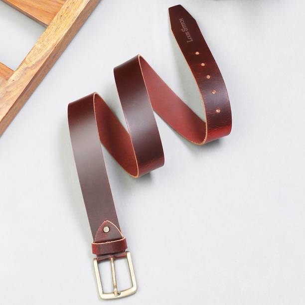 LOUIS STITCH Men Casual Maroon Genuine Leather Belt