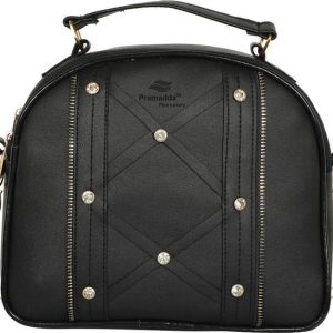 Pramadda Pure Luxury Black Women Sling Bag - Medium Classic Faux Leather Sli...