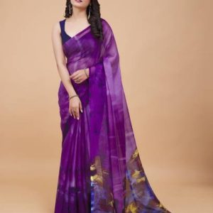 GARDEN VARELI Printed Bollywood Chiffon Saree