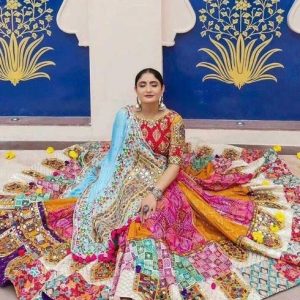 Shubh Viyan Textiles Bandhani, Floral Print, Printed, Digital Print Semi Sti...