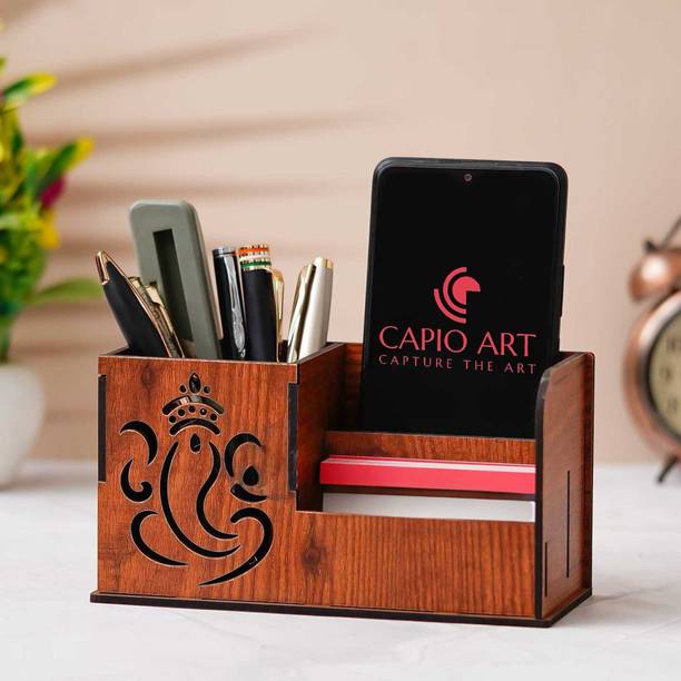 CAPIO ART 3 Compartments WOOD Pen Stand