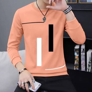 JUGULAR Men Printed Round Neck Pure Cotton Orange T-Shirt