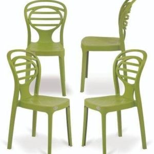Supreme Oak Plastic Outdoor Chair Mehndi Green, Set of ...