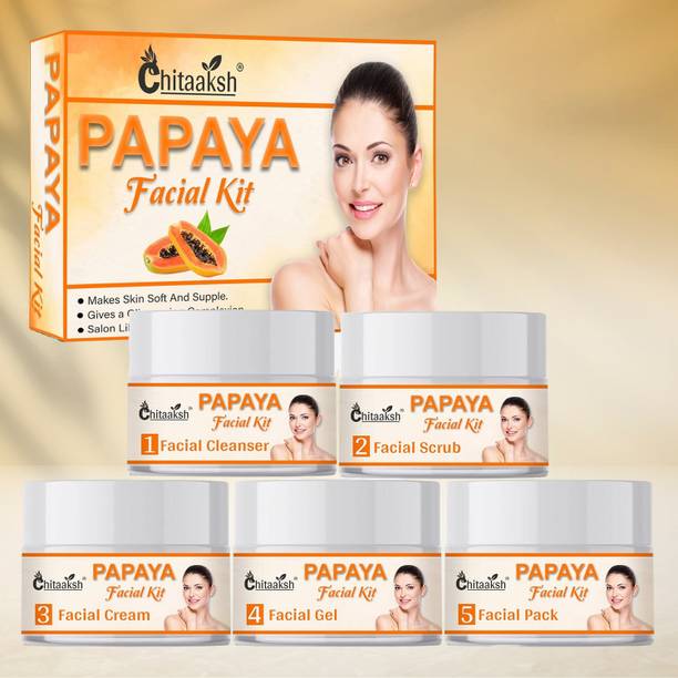 Vitra Papaya Facial Kit for Instant Glow – Cleanse, Exf...