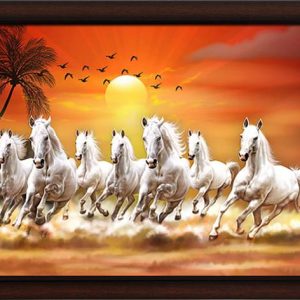 Masstone Lucky Seven Running Horses Vastu UV Sugar Matt...