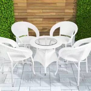 Jiomee Furniture Rattan Wicker 4-Seater Coffee Chair & ...